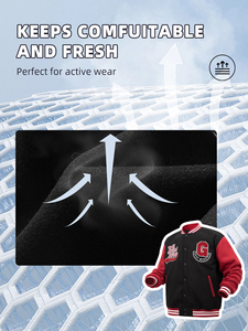 เสื้อแจ็กเก็ตเบสบอลผ้ากำมะหยี่ปักลายสำหรับผู้ชายทรงหลวมใส่สบายออกแบบได้ตามต้องการ - Product Image 5