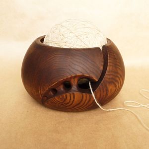 Solid Wood Yarn <b>Bowl</b> for Manufacture Form India Wooden Yarn <b>Bowl</b> <b>Knitting</b> <b>Bowl</b> with Storage/Crochet Wool Holder - Product Image 3