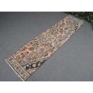 Alfombra Turca Vintage de 1.6x6.2 pies, Alfombra Azul Marrón Estilo Suroeste - Product Image 2