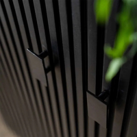 Armoire de rangement de cuisine moderne en bois de manguier, résistante à l'eau, avec étagères et tiroirs, armoire compacte pour garde-manger, finition noire