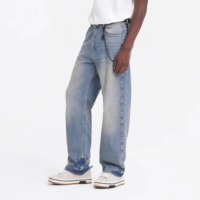 Jeans pour hommes en denim ample, décontracté, avec logo et design personnalisés, prix bas, nouveau, coupe régulière, jeans slim pour hommes, pantalon en denim pour hommes