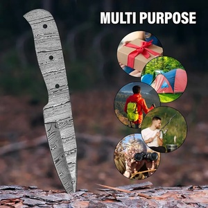 มีด JEXMOO ทำมือจากเหล็กดามัสกัส ใบมีดเปล่า ลายหยดน้ำอเนกประสงค์ พร้อมเป็นของขวัญที่สมบูรณ์แบบ เหมาะสำหรับใช้งานกลางแจ้ง - Product Image 4