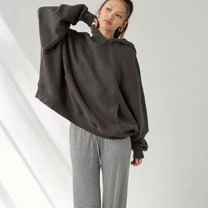 Sweatshirts à capuche pour femmes grande taille personnalisés sweatshirts à capuche surdimensionnés à épaules tombantes femmes Service OEM - Product Image 5