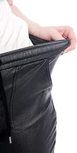 Leggings en similicuir décontractés élégants pour femmes, pantalons, jeggings extensibles avec poches, fournitures d'usine personnalisées, grandes tailles - Product Image 5