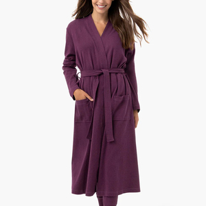 Vestaglia da Notte per Donna 100% Cotone, Manica Lunga, Organica, Ecologica, Pigiama da Lounge - Product Image 5