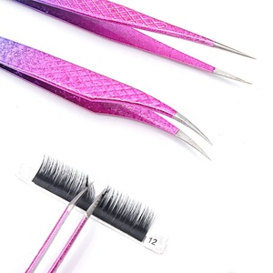 Pinces à cils de haute qualité en acier inoxydable, pinces de qualité supérieure pour kits d'extensions de cils, instruments de manucure - Product Image 2
