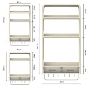 Vente en gros de tentures murales modernes Étagère de cuisine Étagère multicouche en plastique Étagère de cuisine multifonctionnelle pour étagères de chambre à coucher - Product Image 5