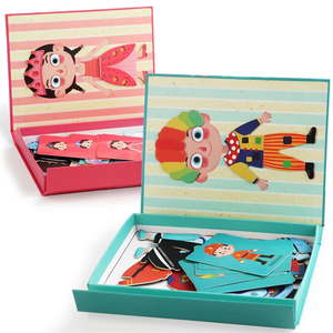 SD19 Montessori jouet en <span class=keywords><strong>bois</strong></span> habiller Puzzle changer de vêtements jouets jeux jouets magnétiques jouets éducatifs pour les enfants - Product Image 3