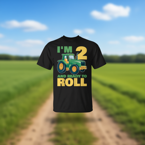 Camiseta de tractor para el segundo cumpleaños, diseño promocional personalizado, personalizable con nombre y fecha - Product Image 3