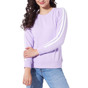 Casual Drop Shoulder Fleece Pink Venta al por mayor 100% algodón Oversized Jumper Streetwear bordado lujo mujeres cuello redondo sudadera - Product Image 1