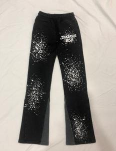 Pantalones Deportivos de Estilo Urbano con Logotipo Personalizado Bordado, Pantalones de Chándal Vintage de Hip Hop con Estampado de Salpicaduras para Hombre - Product Image 5