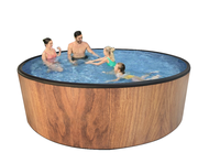 Bain à remous gonflable extérieur de grande taille en bois grainé de haute qualité 2m 4m 6m pour l'équipe
