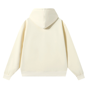 2025 broderie personnalisée 500GSM unisexe de haute qualité 100% coton surdimensionné poids lourd polaire pull uni sans ficelle hommes sweats à capuche - Product Image 3