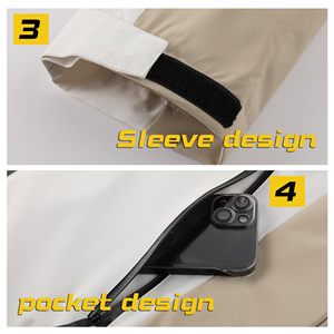 Veste légère en toile imperméable pour hommes, coupe-vent avec col montant, coutures complètes, logo personnalisé, manteau de pluie pour l'extérieur - Product Image 6