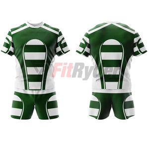 Uniforme personalizado de rugby sublimado completo de poliéster 100%, ropa deportiva profesional con mangas cortas, estilo de conjunto - Product Image 6
