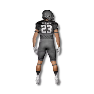 Dark <b>Grey</b> Youth Flag Sublimation American Football Uniform Custom Jersey Short Polyester <b>Fabric</b> Set - Product Image 3