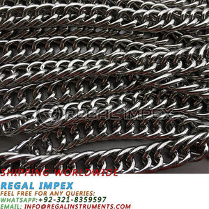 Chaîne gourmette à double maillon 23cm argent acier inoxydable pour chevaux animaux de compagnie utilisés mèches vente en gros équestres maréchal fournisseur Regal - Product Image 5