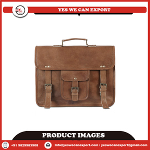 Sacoche pour ordinateur portable 2-en-1 en cuir véritable de qualité supérieure unisexe élégante et élégante, style d'affaires, fermeture à glissière détachable en polyester imperméable - Product Image 2