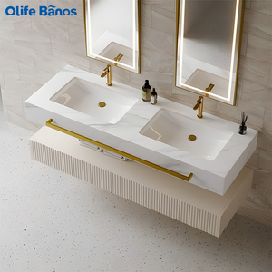Armoire <span class=keywords><strong>de</strong></span> <span class=keywords><strong>salle</strong></span> <span class=keywords><strong>de</strong></span> bain en pierre frittée murale <span class=keywords><strong>de</strong></span> style luxe moderne plaque <span class=keywords><strong>de</strong></span> roche cintrage à chaud bassin monobloc boîtier <span class=keywords><strong>de</strong></span> <span class=keywords><strong>miroir</strong></span> intelligent - Product Image 3