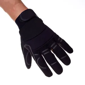 Genuine Leather And Spandex Material With High Quality Extra Durable Resistant Non-Slip Men Mechanic Gloves By Eiza Industries