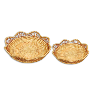 PRODUCTO SUPERIOR Bandejas de ratán bellamente diseñadas para servir comida, decorar u organizar artículos pequeños en cualquier espacio - Product Image 1