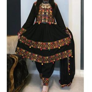 Superbe qualité Banjara Tribal ethnique Vintage dentelle couleur unie robe Maxi robe respirante afghane Pakistan Kuchi fête - Product Image 5