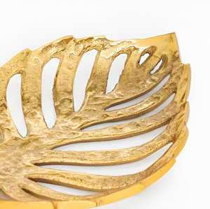 Plat ovale de plateau de feuille de coulée d'aluminium de finition d'or de qualité supérieure pour le taux de gros de maison et d'hôtel - Product Image 2