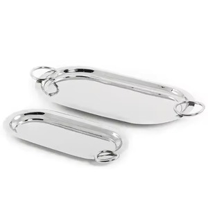 Vente en gros en vrac, ensembles de vaisselle, vaisselle, assiette de service en métal de luxe en forme de rectangle, plateau pour servir dans les hôtels - Product Image 2