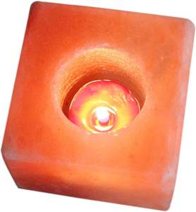 Portavelas de sal de forma cuadrada del Himalaya, vela de sal de roca del Himalaya, luz de té rosa, portavelas de forma cuadrada de sal rosa - Product Image 3