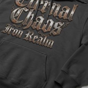 Sweat à capuche Heavy Metal Gothic avec impression graphique 3D métallique, effet délavé vintage, streetwear, 100% coton, écologique - Product Image 6