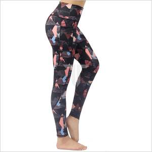 Leggings de Yoga en Nylon respirant taille haute pour femmes poche pratique contrôle du ventre résistance antibactérienne aux accrocs décontracté - Product Image 1