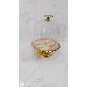 Elegant Round Metal <b>Cake</b> <b>Stand</b> with Enameled Finished Perfect Serving <b>Christmas</b> <b>Cakes</b> with Decorative Dome Holiday Celebrations - Product Image 4