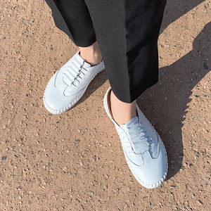 [JSHOE] Zapatillas cómodas sin cordones de cuero de vaca de acción para mujer, zapatos informales ligeros acolchados suaves para caminar - Product Image 5