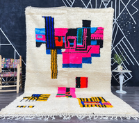 Tapis de berbère géométrique en laine véritable Beni Ourain, grand tapis de berbère authentique personnalisé, Style Boho