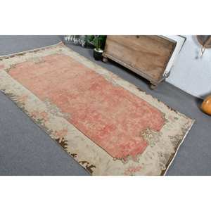 Vintage 4.8ft X 8.1ft Turc Oriental Tapis Beige Rose Classique Patchwork Conception Laine Matériel Latex pour Exposition Décor À La Maison - Product Image 5