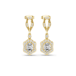 1.426 CT Lab <b>Diamond</b> <b>Earrings</b> for Women VVS-VS EF Clarity 18KT, 14KT, 10KT Gold & 925 Silver Rose, Yellow, White Gold & - Product Image 1