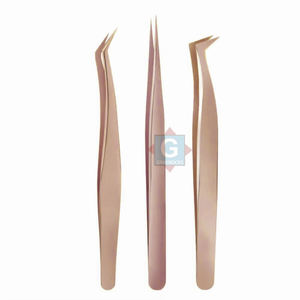 Juego de pinzas para pestañas profesionales de acero inoxidable multicolor, herramientas de belleza con punta puntiaguda, logotipo personalizado - Product Image 1