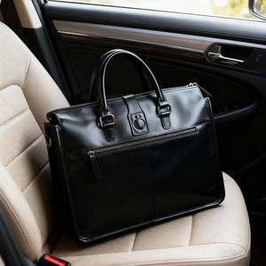 Usine OEM/ODM sac messager en cuir noir pour ordinateur portable mallette diplomate en cuir véritable avec bandoulière réglable - Product Image 6