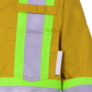 Pantalon de bavoir de travail haute visibilité OEM Bavoir global en coton tissé PE de protection Polyester de sécurité des travailleurs fendu réfléchissant lourd - Product Image 4