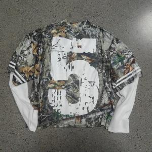 Custom 100% Cotton Worsted <b>Long</b> Sleeve Men's <b>T</b>-<b>Shirt</b> Embroidery Heat Transfer Screen Printed Design-High Street Style Boxy <b>Fit</b> - Product Image 2