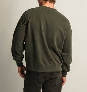 Sweat-shirt épais surdimensionné 450gsm lourd 100% coton pull sweat-shirt blanc uni logo de broderie personnalisé - Product Image 5