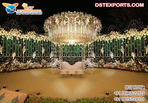 Mandap de Metal Moderno de Estilo Abierto, Decoración Única para Bodas, Arreglo de Mandap de Metal para Bodas Fusion, Decoración de Mandap de Metal para Bodas Indias en el Reino Unido - Product Image 6