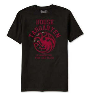 T-shirt in jersey con grafica Game of Thrones House Targaryen da uomo di Ripple Junction, taglia media, nera - Product Image 1
