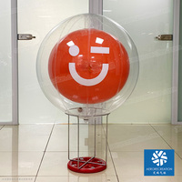 Ballon publicitaire gonflable de marque double couche 0.8m Ballon gonflable décoratif de marque rouge sur trépied