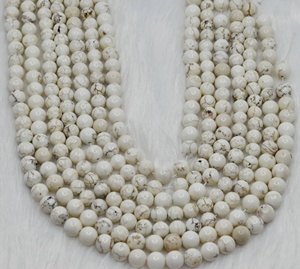 Cuentas de Howlite Natural de Cobre Blanco Roto de Calidad Superior, Redondas de 8mm, Cristal Premium para la Fabricación de Joyas - Product Image 5