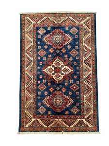 พรมเปอร์เซียอัฟกานิสถาน8x10ขนแกะตัดสีแดงน้ำเงินสำหรับห้องนั่งเล่น - Product Image 3