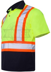 Camiseta Polo de Seguridad de Alta Visibilidad para Hombre, de Algodón, con Tiras Reflectantes, Diseño Transpirable para Trabajo al Aire Libre, Certificación AS/NZS CE - Product Image 3