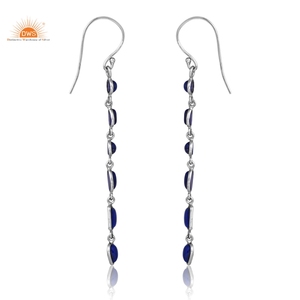 Best Quality 925 Sterling Silver Natural Lapis Gemstone <b>Dangle</b> <b>Earring</b> Custom Jewelry For Women Gift For Her - Product Image 3