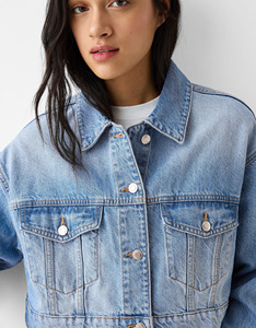 2024 New Style Regular Women <b>Denim</b> <b>Jackets</b> Private Logo Hooded Collar <b>Lightweight</b> Windproof Breathable Eco-Friendly - Product Image 5