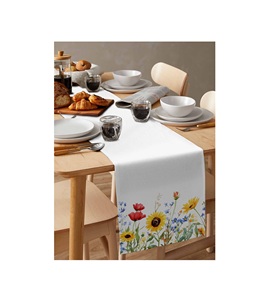 Elegantes caminos de mesa de lino hechos a mano para decoración de mesa de comedor de granja rústica con encanto de textura de tela natural - Product Image 1